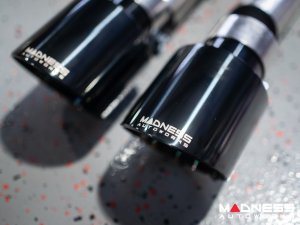 Jaguar F-TYPE Performance Exhaust System - MADNESS - 3.0L V6 - Dual Side Exit - Vacuum Valve Design - Black Chrome Exhaust Tips Jaguar F-TYPE Performance Exhaust System - MADNESS - 3.0L V6 - Dual Side Exit - Vacuum Valve Design - Black Chrome Exhaust Tips